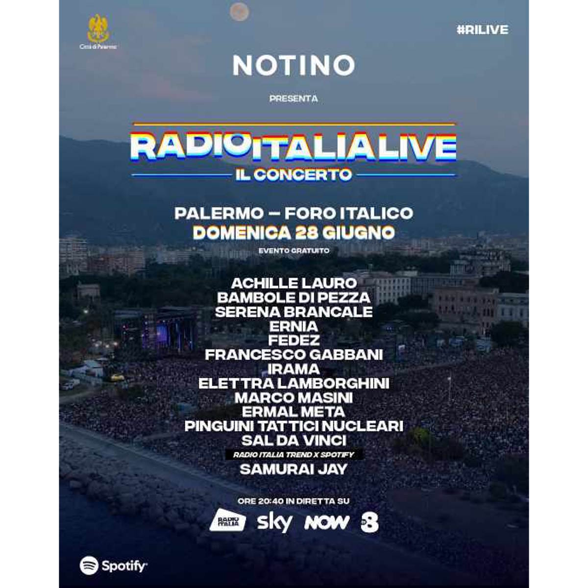 Radio Italia Live torna a Palermo: svelato il cast stellare del concerto-evento del 28 giugno al Foro Italico