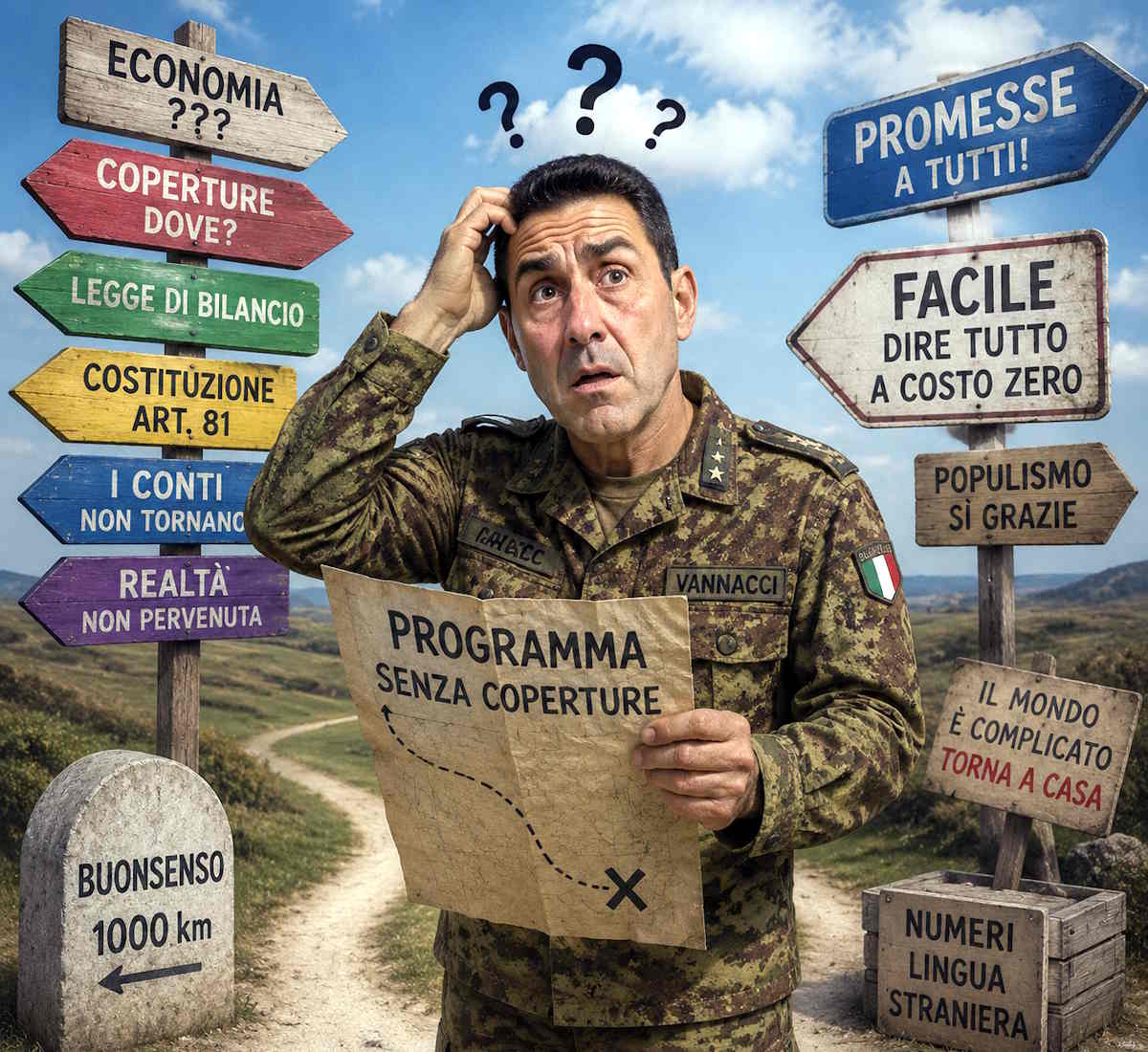 Vannacci, l'idiota* che vuole governare senza saper fare i conti: e l'idiota non è solo lui, ma anche chi dice (ai sondaggisti) di volerlo come premier
